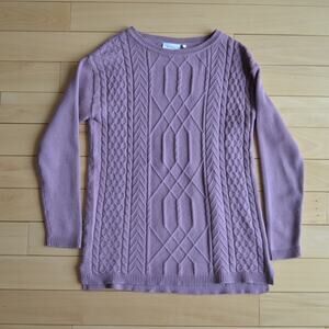 FOIL Cable Knit Sweater Purple Size XS
